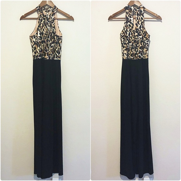 🆕Roz & Ali Leopard Body Wide Leg Halter Jumpsuit - Picture 4 of 8